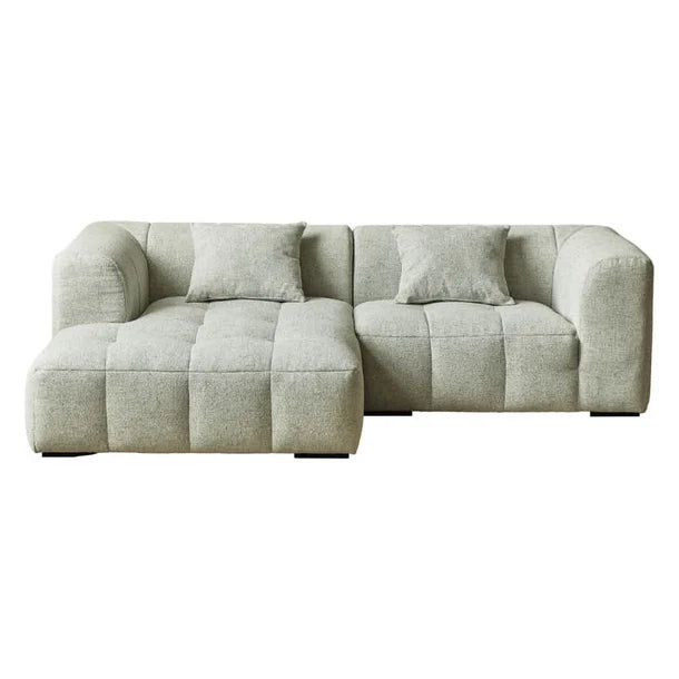 Bora Ecksofa (links) in Bouclé Grün, 240 cm Breite | PolsterOase