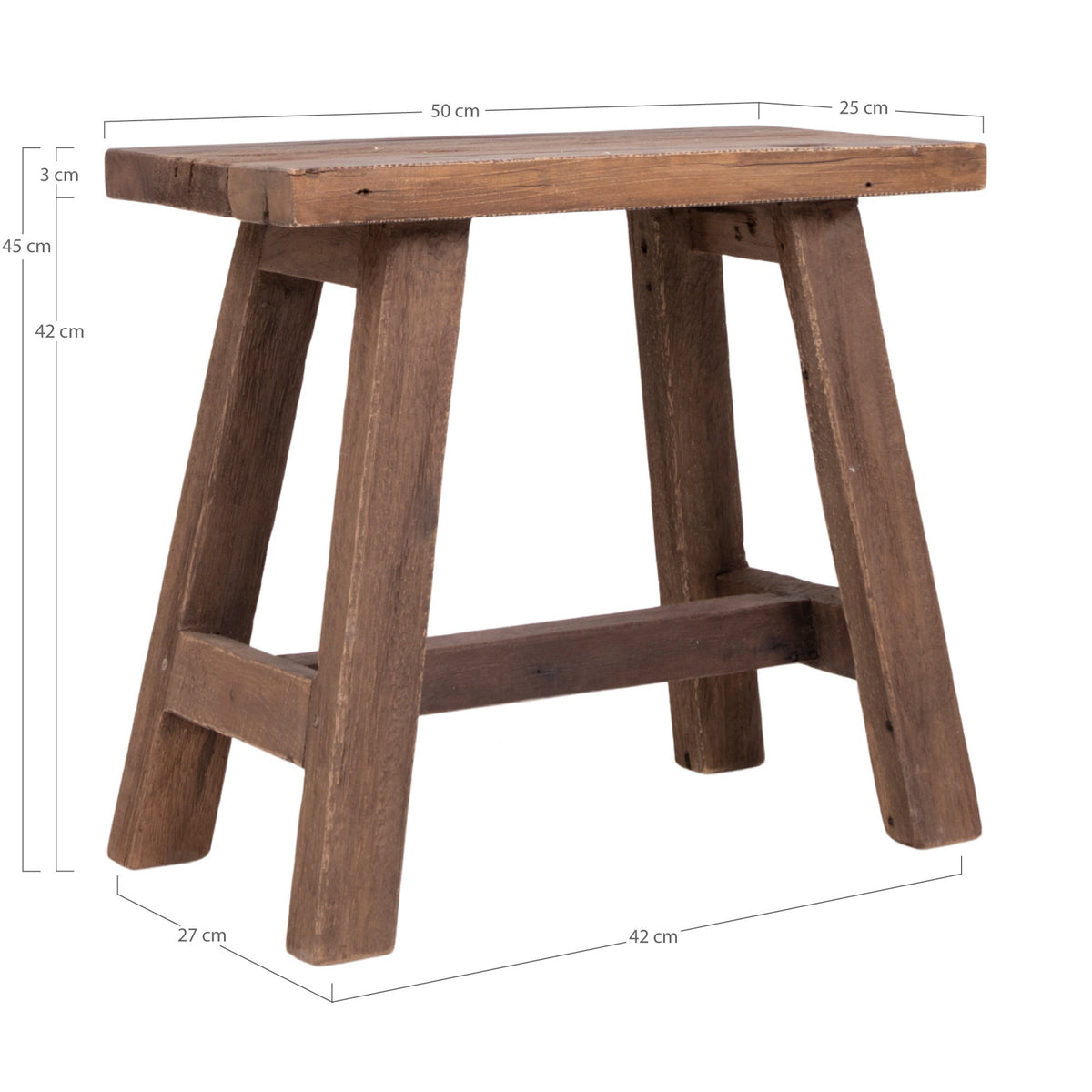 Barcelona Sitzbank – Teak Natur, 50 cm
