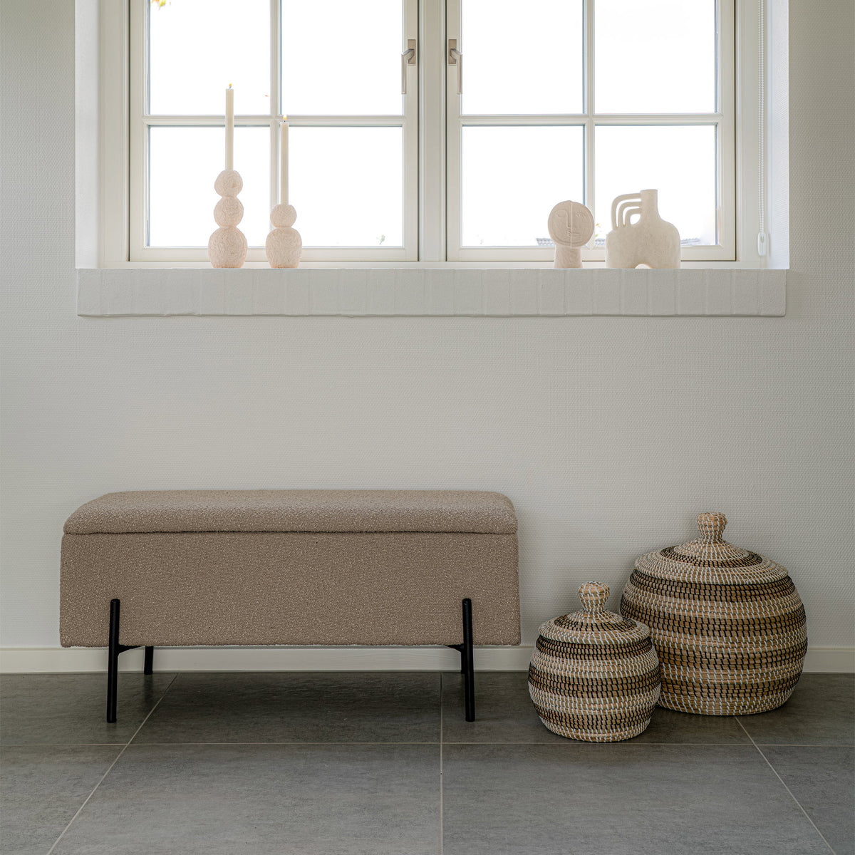 Watford Sitzbank, Beige, mit Stauraum