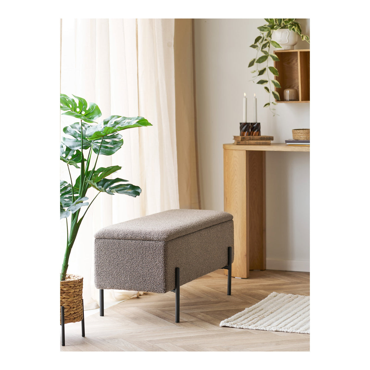 Watford Sitzbank, Braun, mit Stauraum