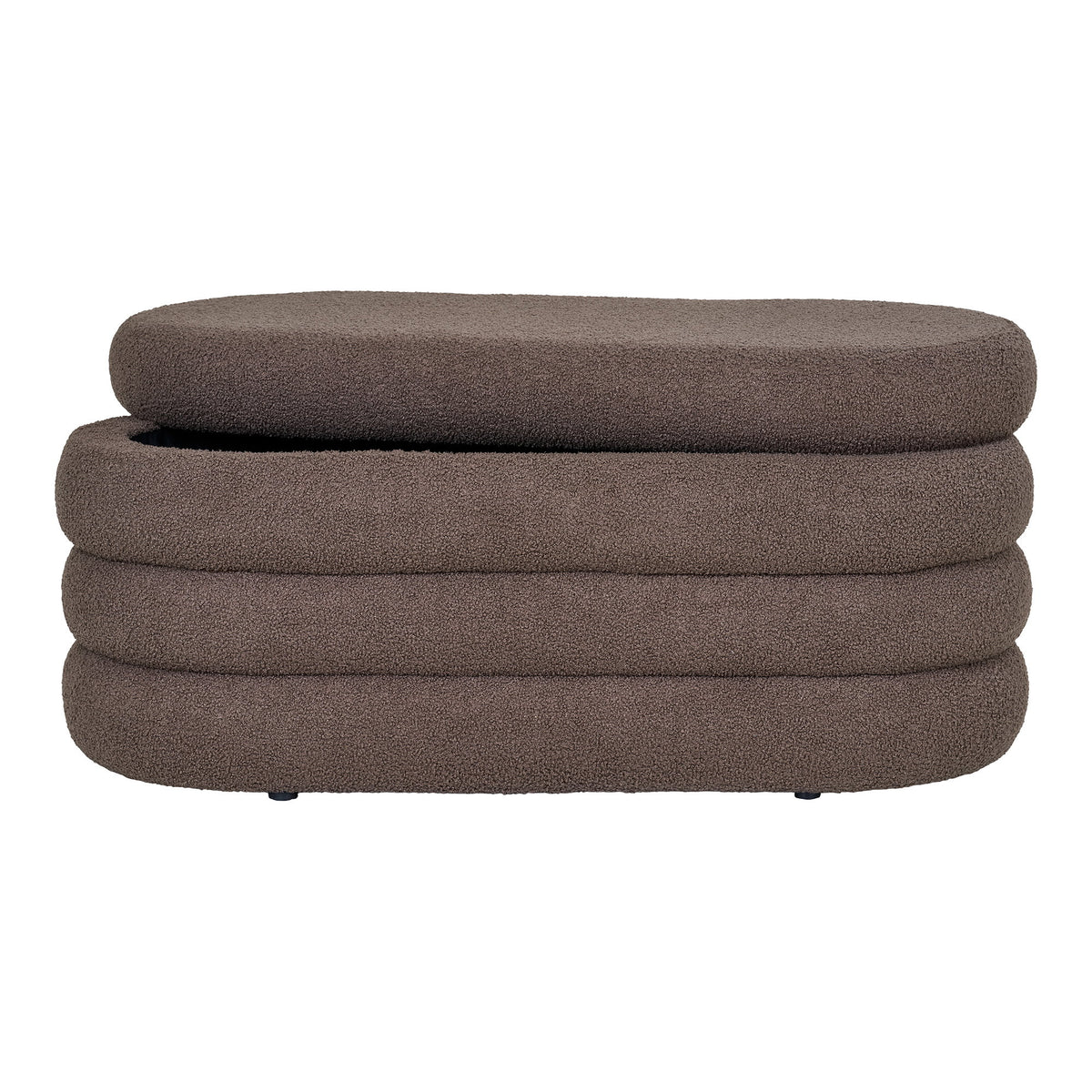 Dartford Sitzbank mit Stauraum und Teddy-Bezug, Braun, 103 cm