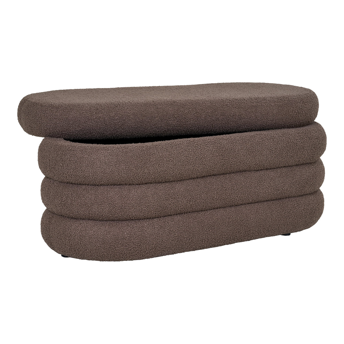 Dartford Sitzbank mit Stauraum und Teddy-Bezug, Braun, 103 cm