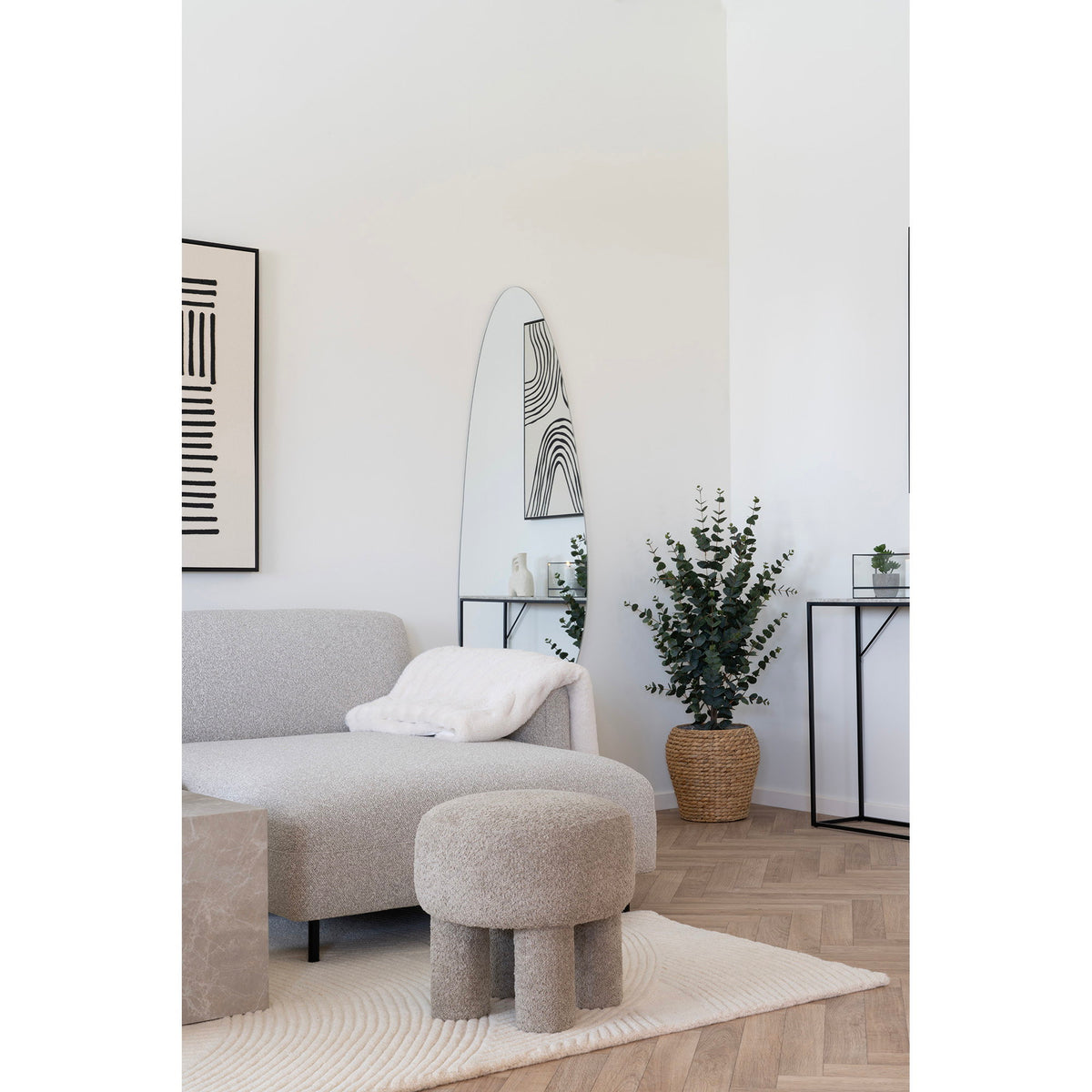 Canberra Pouf, Hellgrau