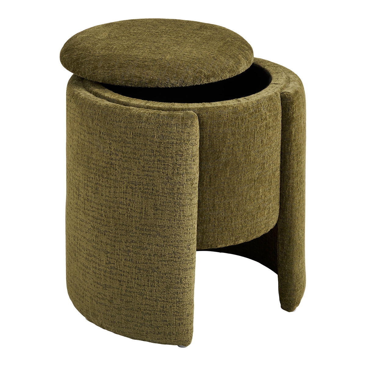 Walsdorf Pouf mit Stoffbezug, Grün, Ø 42 cm