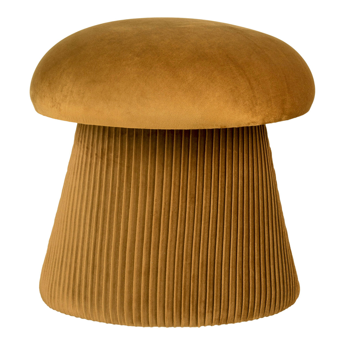 Hampton Pouf mit Samtbezug, Ocker, Ø 41 cm