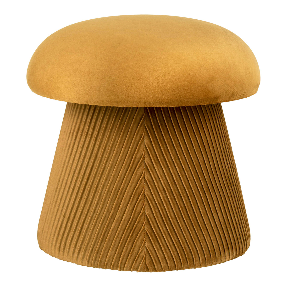 Hampton Pouf mit Samtbezug, Ocker, Ø 41 cm
