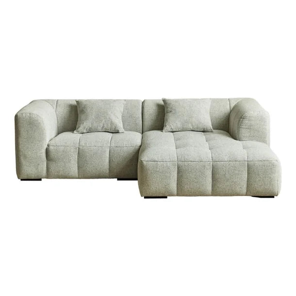 Bora Ecksofa (rechts) in Bouclé Grün, 240 cm Breite | PolsterOase