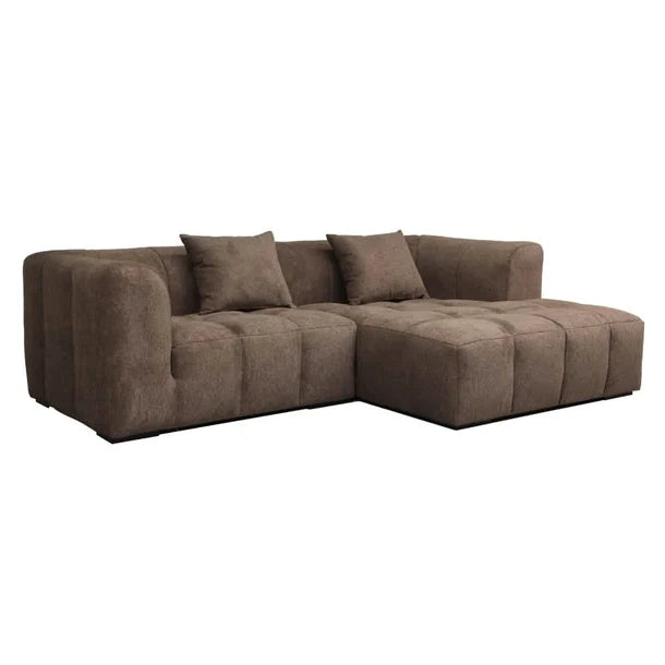 Bora Ecksofa (rechts) in Bouclé Braun, 240 cm Breite | PolsterOase