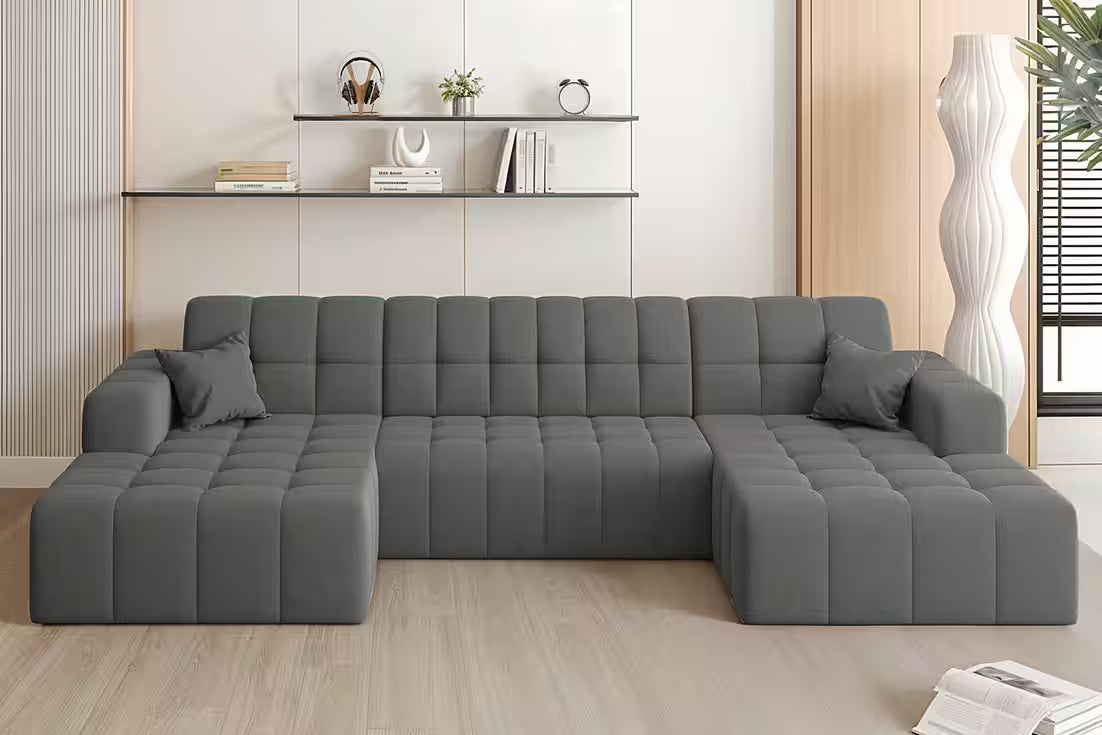 Sofa Wohnlandschaft Nova in Samtvelours, 350 cm Breite