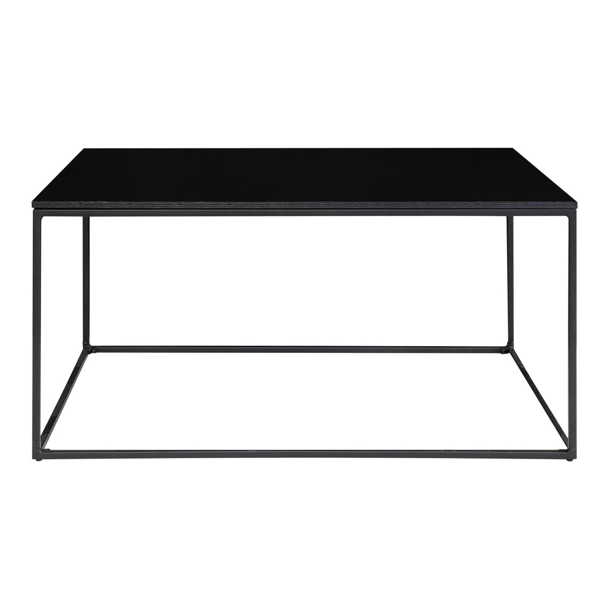 Vita Couchtisch aus Stahl und Holzwerkstoff, Schwarz, 90 × 60 cm