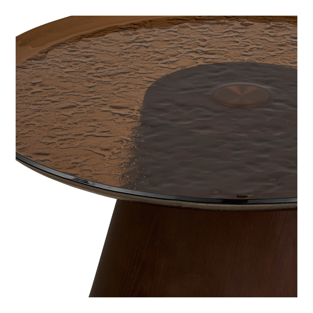 PolsterOase Möbel – Orvieto Couchtisch aus Eschenfurnier und Glas, Braun, Ø 80 cm – Ansicht 4