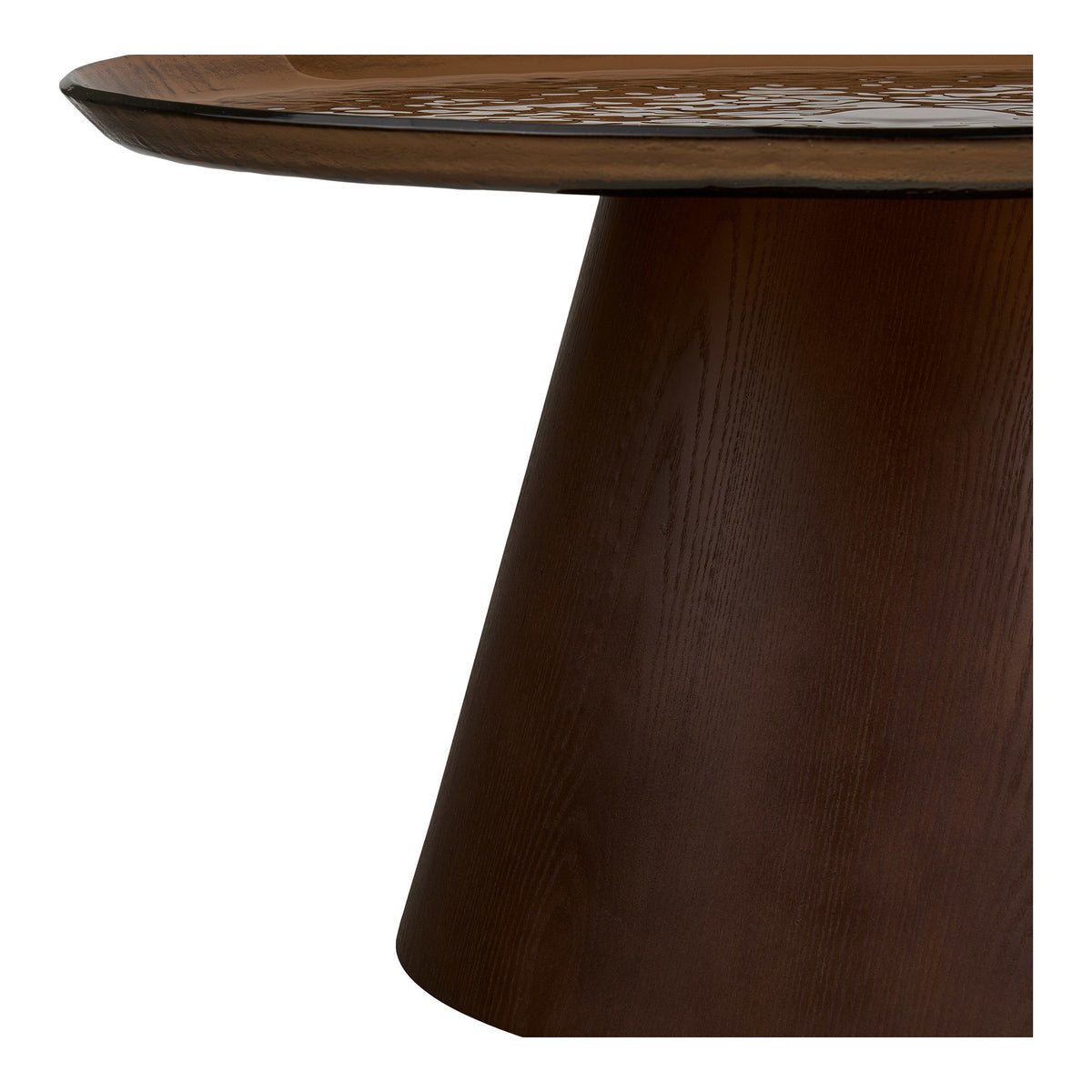 PolsterOase Möbel – Orvieto Couchtisch aus Eschenfurnier und Glas, Braun, Ø 80 cm – Ansicht 5