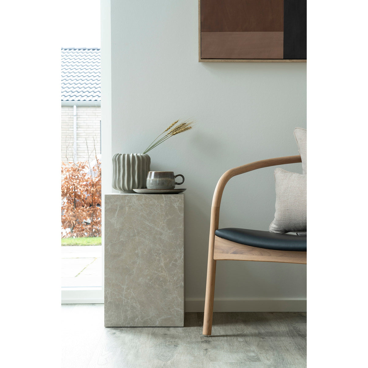 Prague Beistelltisch, Beige, Marmoroptik