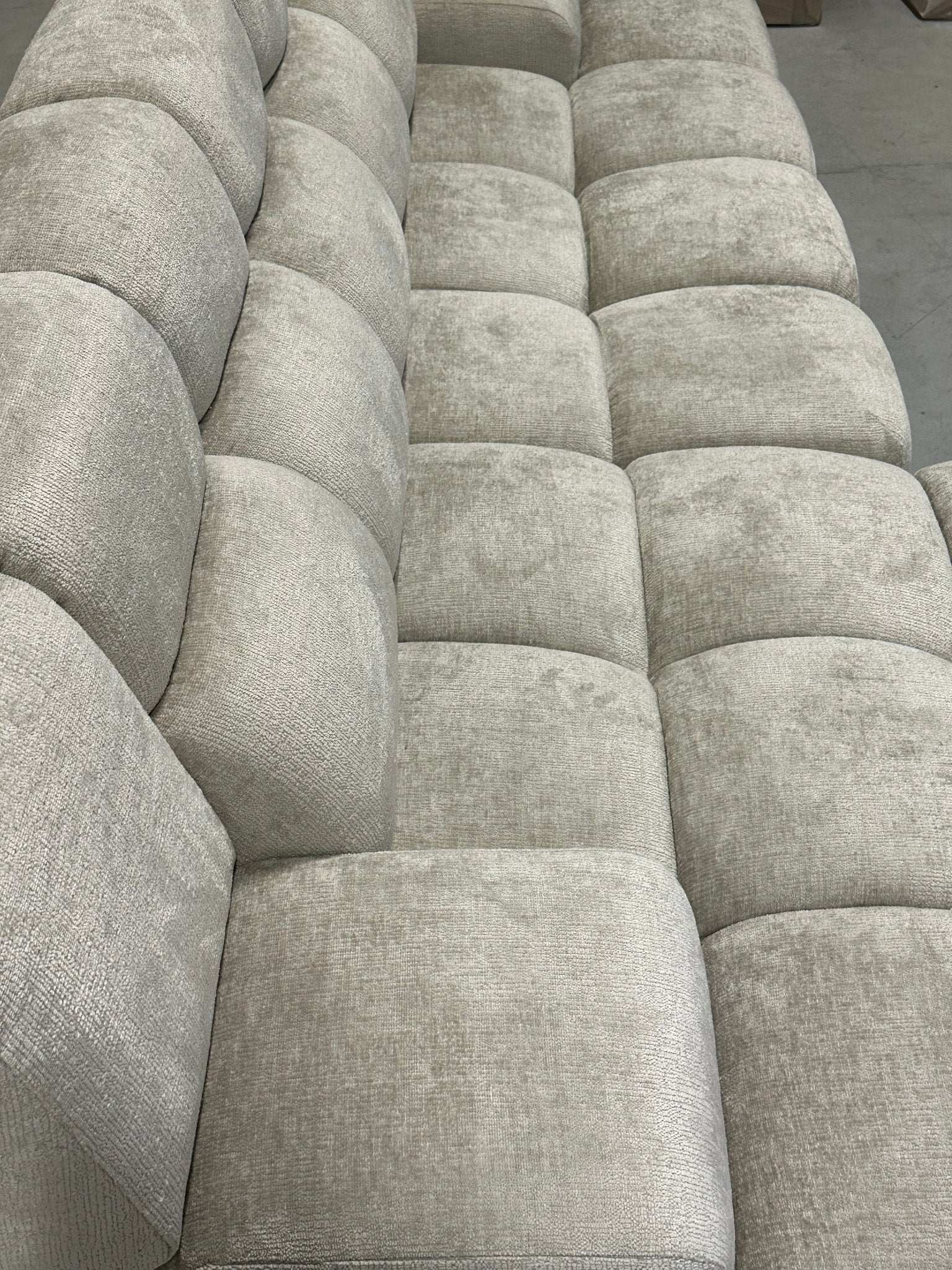 Bubble Sofa / Ecksofa in Chenille Beige - POLSTEROASE