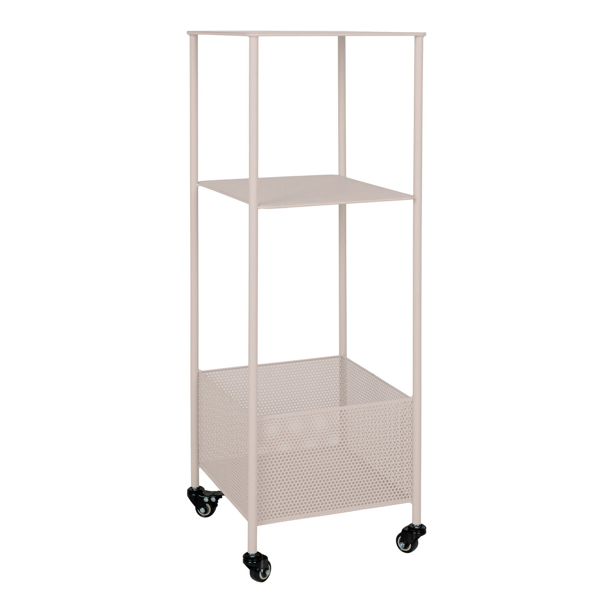 PolsterOase Möbel – Torres Servierwagen aus Stahl, 3 Ablagen, Sand, 100 cm