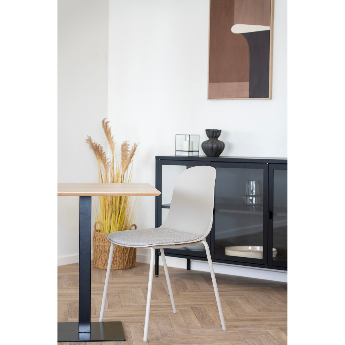 Fano Bistrotisch aus Melamin mit Metallgestell, Natur/Schwarz, 70 × 70 × 75 cm