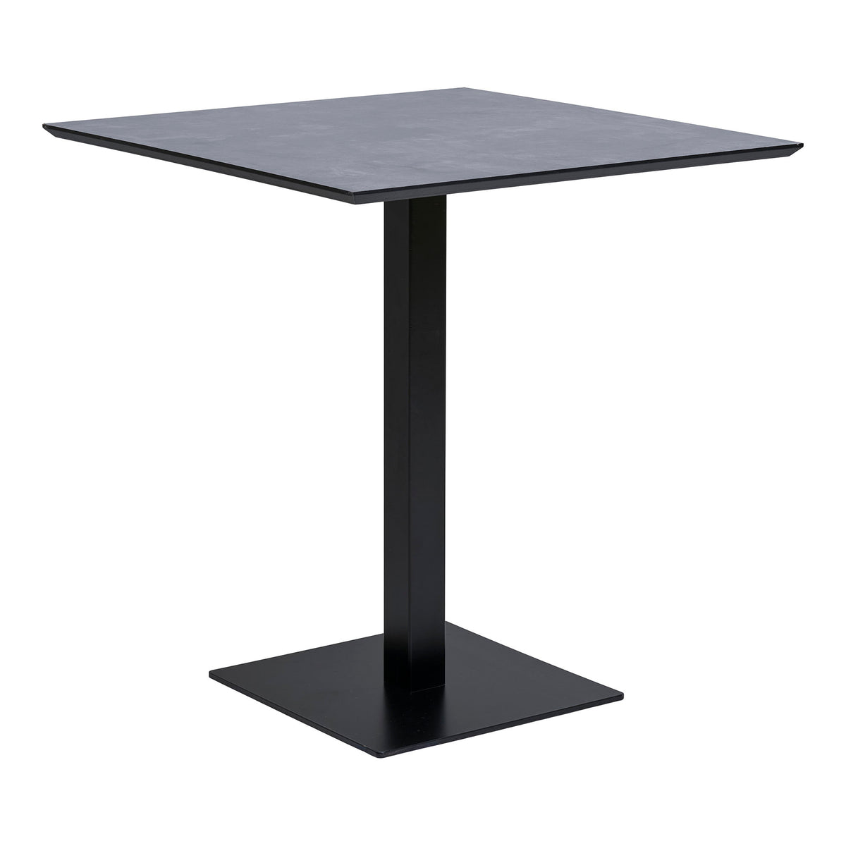 Fano Bistrotisch in Steinoptik, Grau/Schwarz, 70 × 70 cm