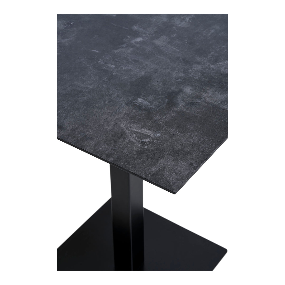 Fano Bistrotisch in Steinoptik, Grau/Schwarz, 70 × 70 cm