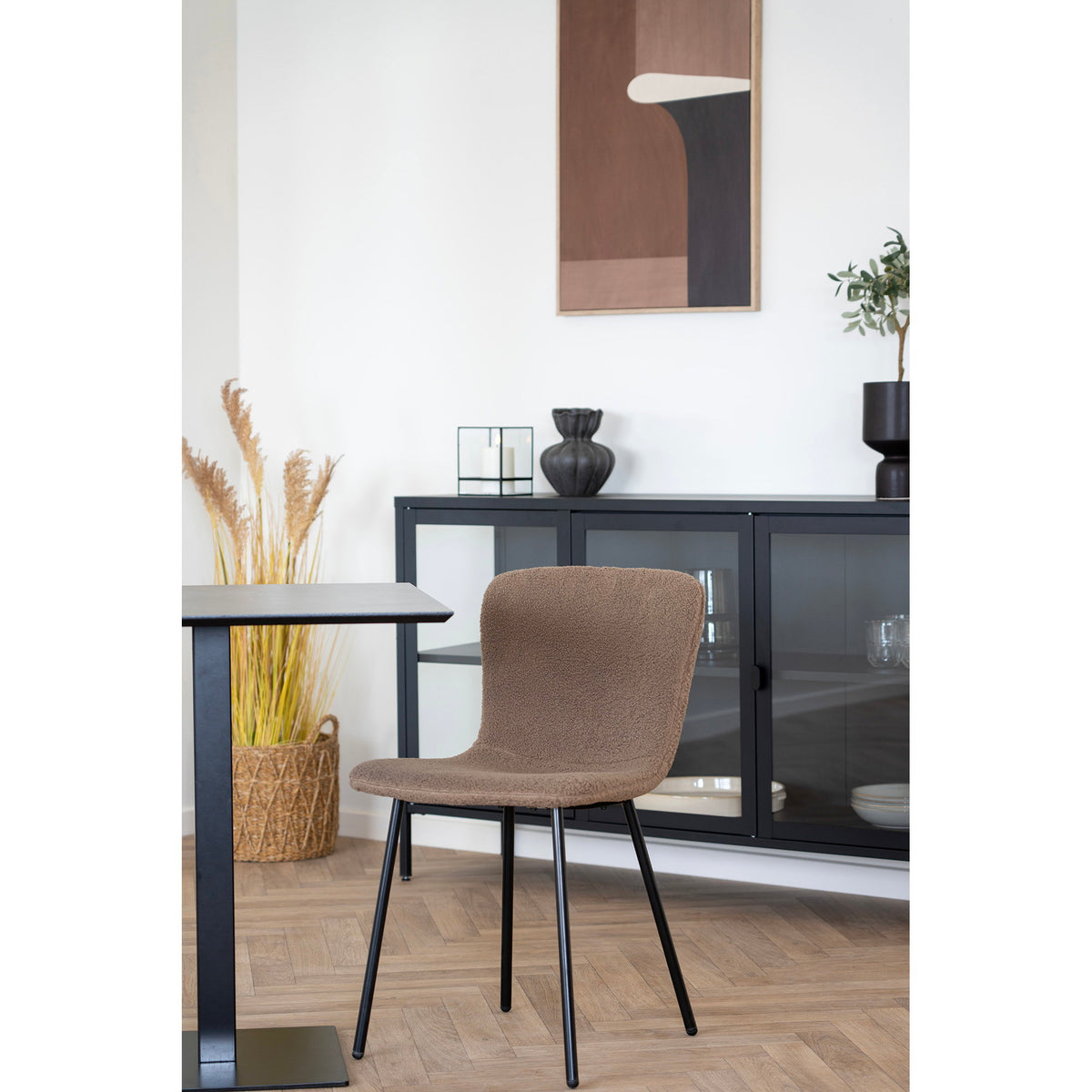 Fano Bistrotisch in Steinoptik, Grau/Schwarz, 70 × 70 cm