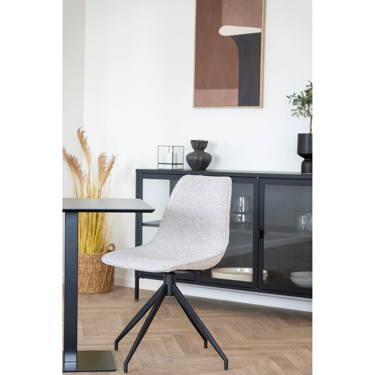 Fano Bistrotisch in Steinoptik, Grau/Schwarz, 70 × 70 cm