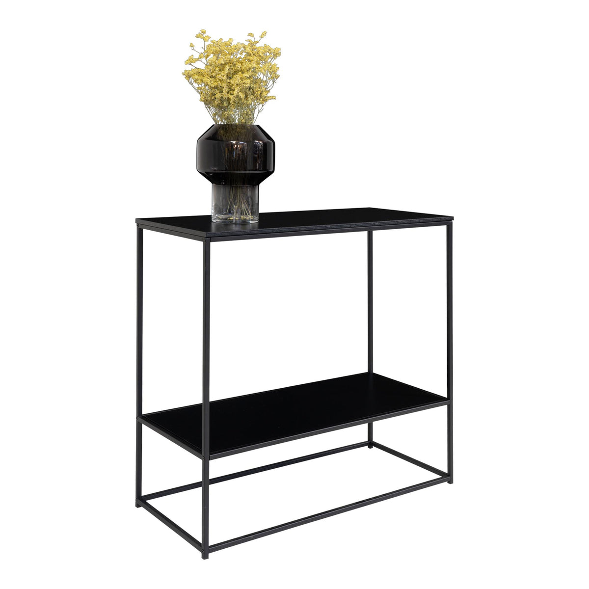 PolsterOase Möbel – Vita Konsolentisch aus Stahl, 2 Ablagen, 80 × 36 × 80 cm