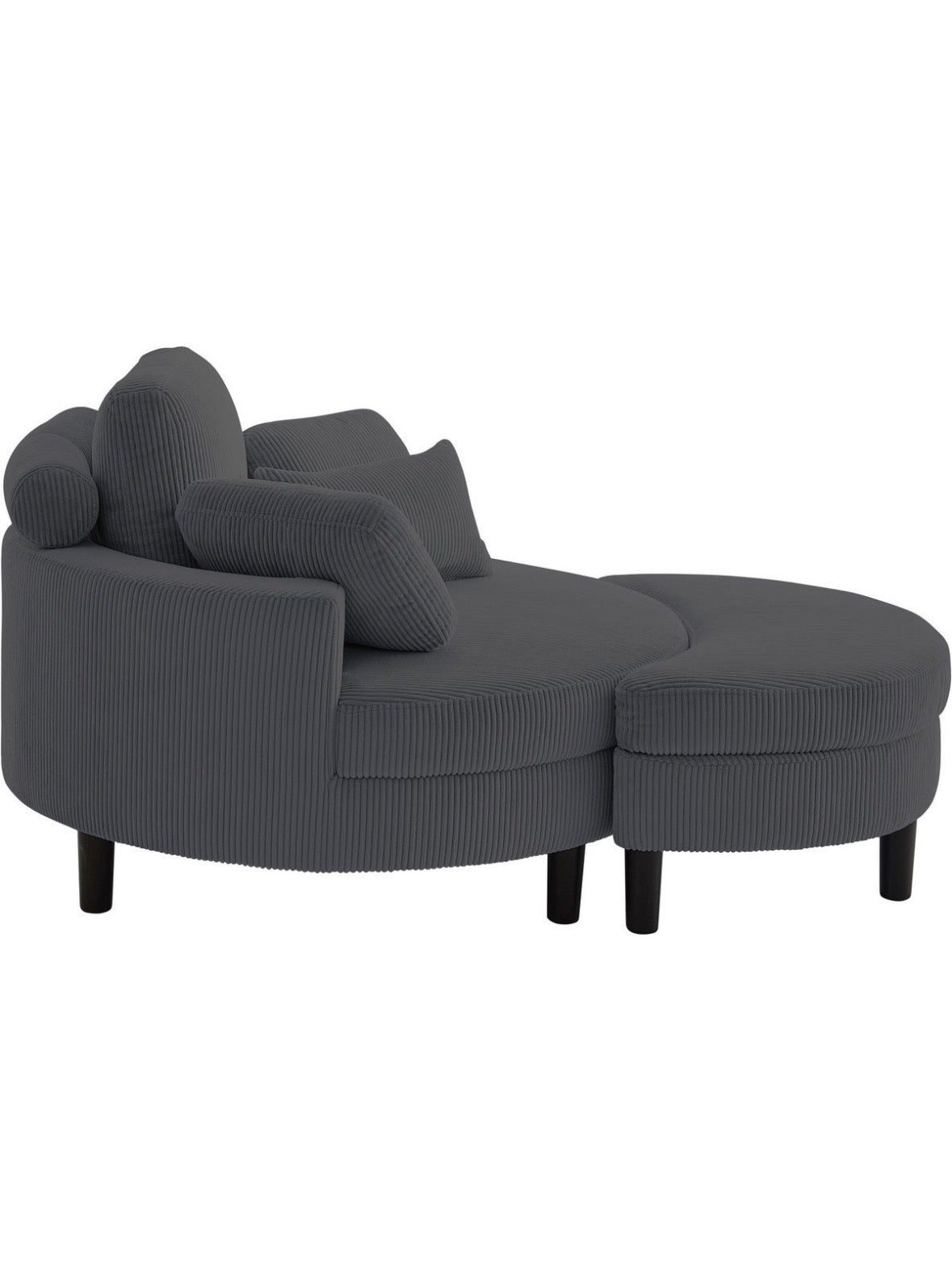 Loveseat / Relaxliege in Cord Anthrazit - POLSTEROASE