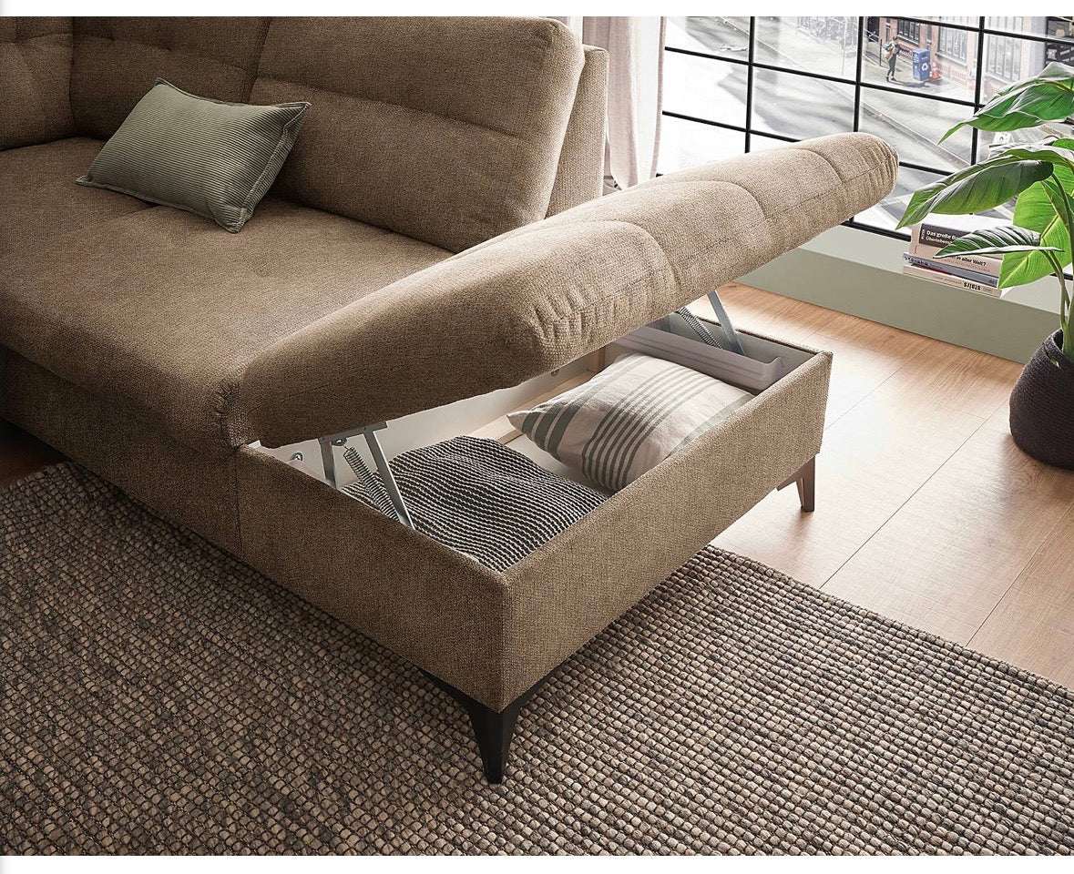 Wohnlandschaft in Webstoff, 324cm Breit | PolsterOase