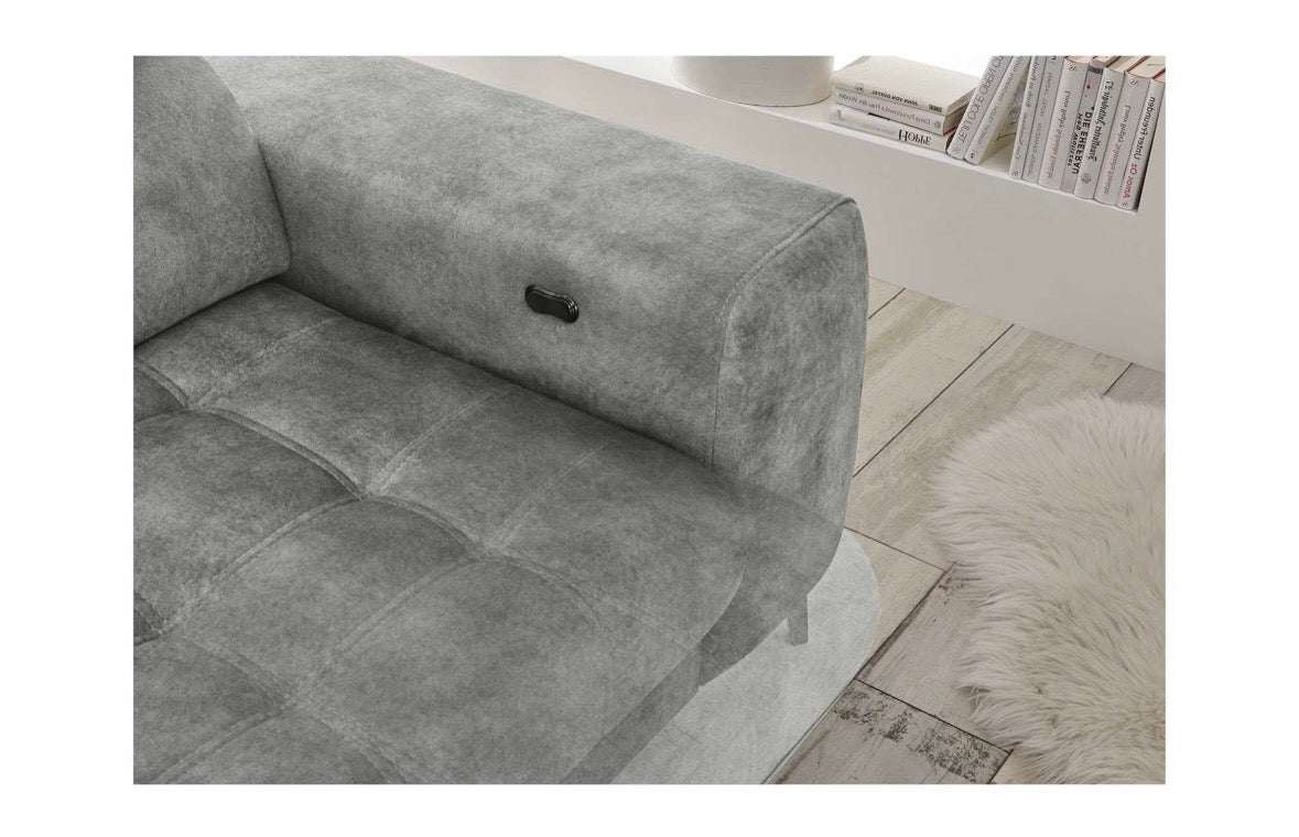 Ecksofa in Samt Grau