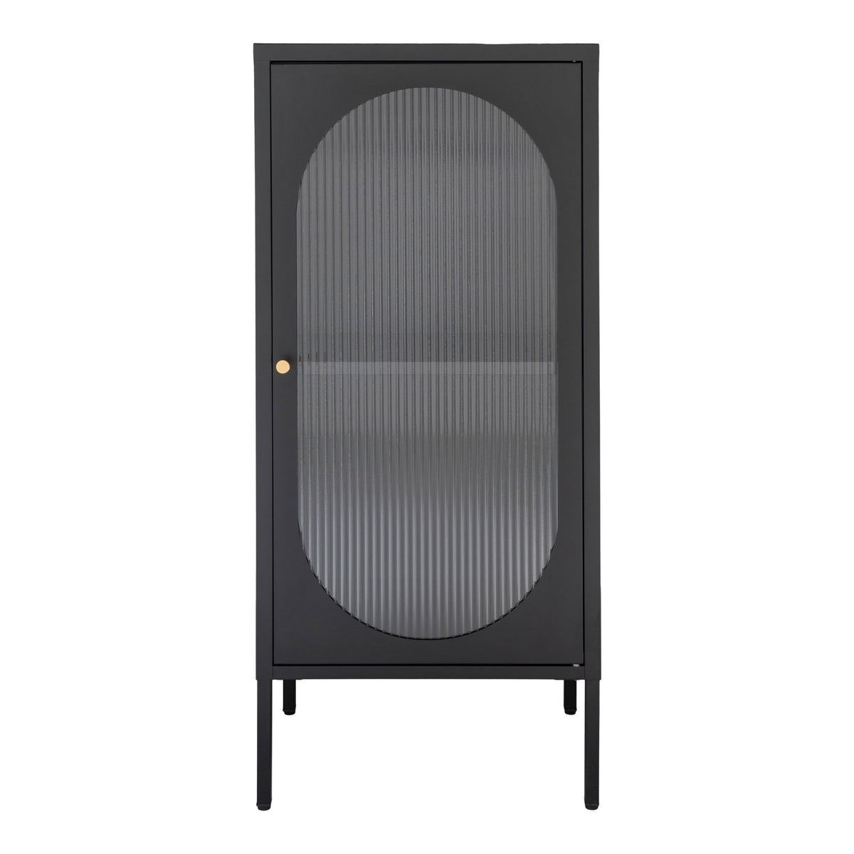 Adelaide Vitrine, Schwarz, Riffelglas