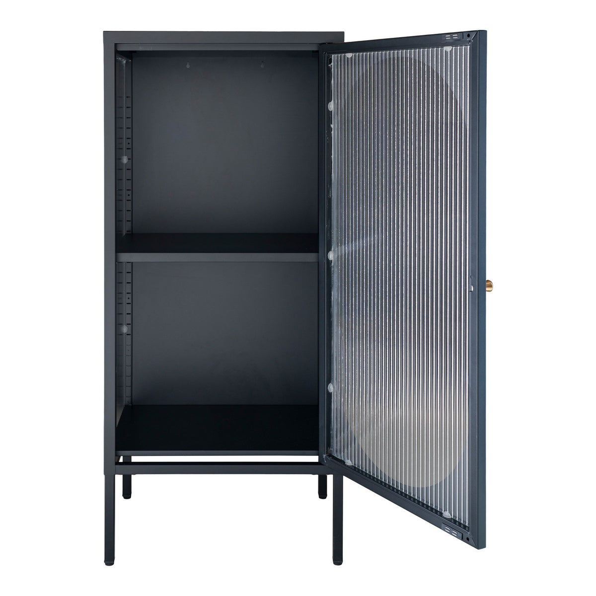 Adelaide Vitrine, Schwarz, Riffelglas