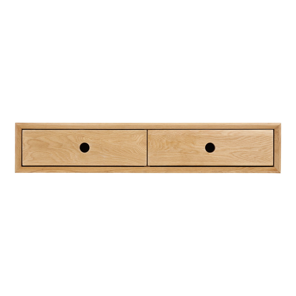 PolsterOase Möbel – Luzern Wandkommode aus Eiche, 2 Schubladen, Natur, 80 cm