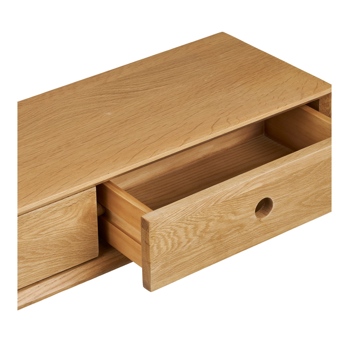 PolsterOase Möbel – Luzern Wandkommode aus Eiche, 2 Schubladen, Natur, 80 cm – Ansicht 3