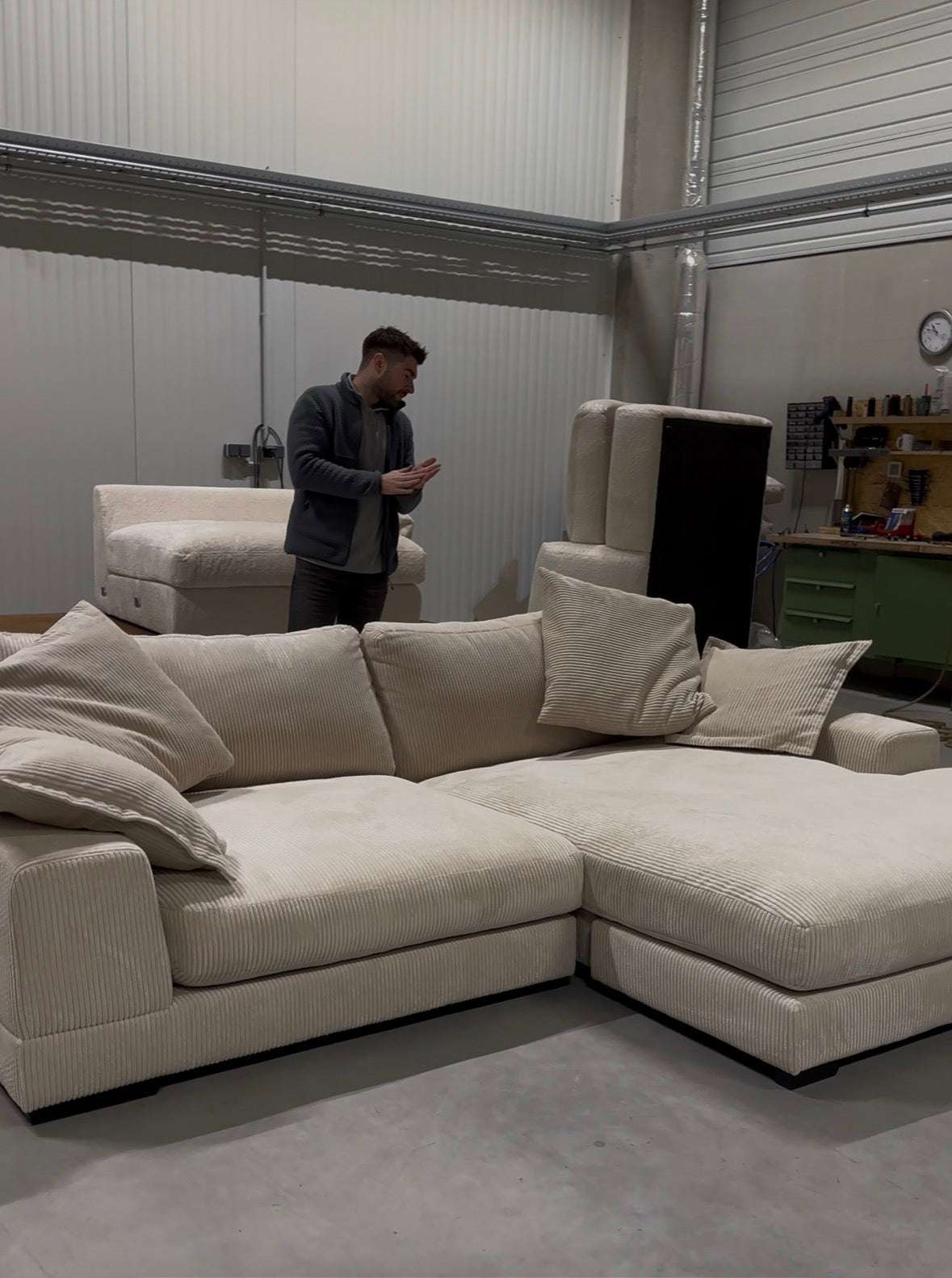 Big Sofa Ecke / Ecksofa in Cord Beige
