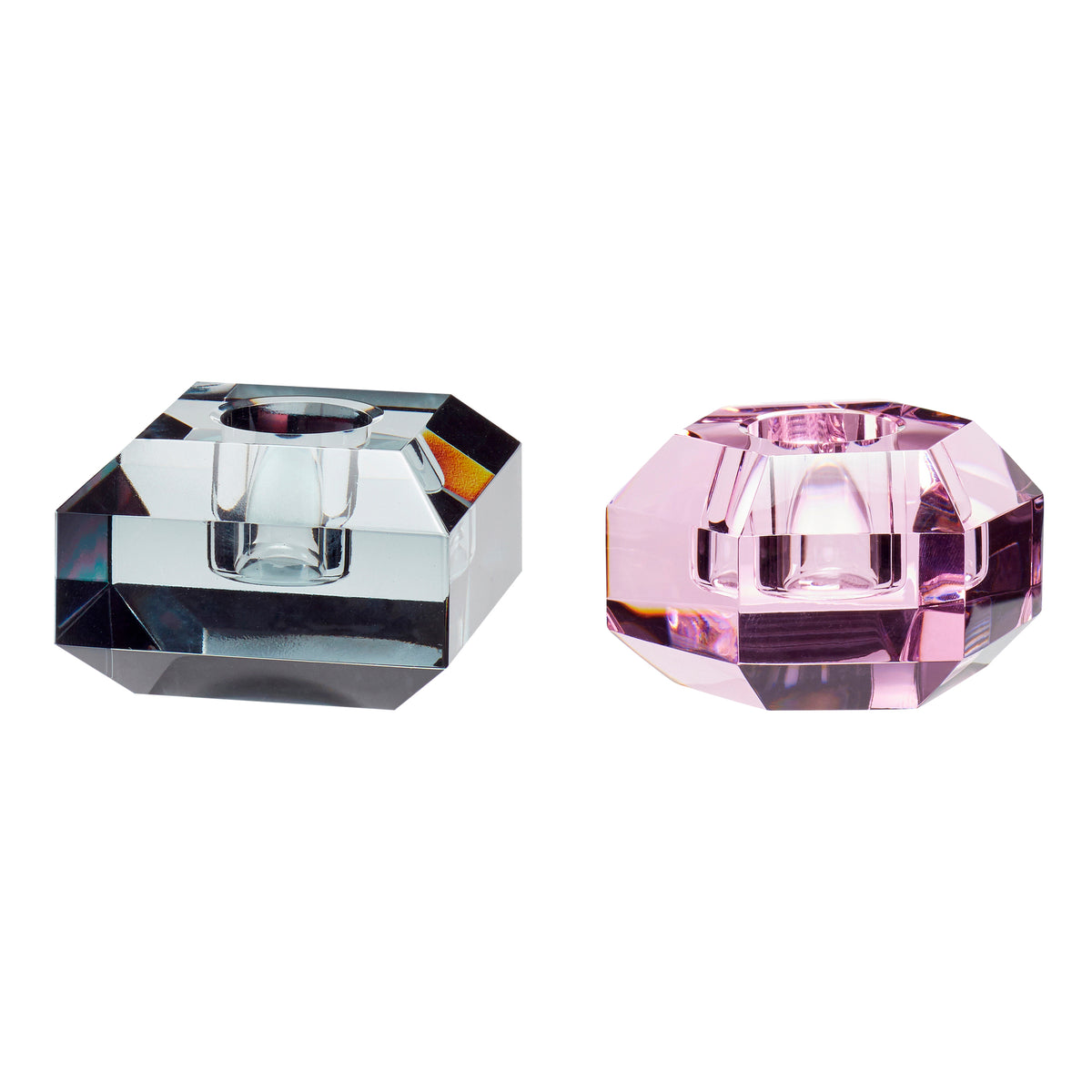PolsterOase Möbel – Gem Kerzenhalter aus Kristallglas, 2er, Set