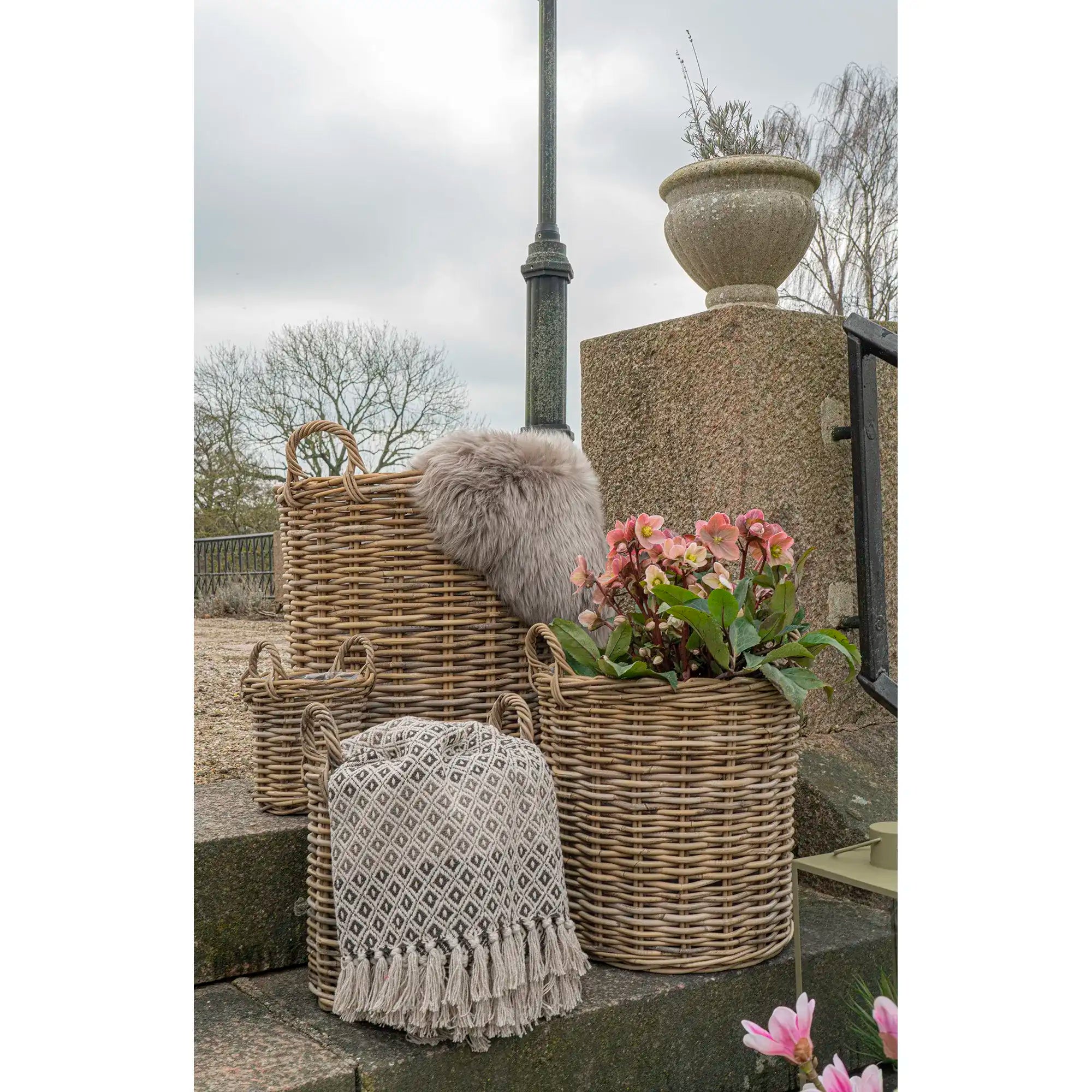 Plaid aus recycelter Baumwolle Braun/Beige 130x180 cm – Skandinavische Wohndecke