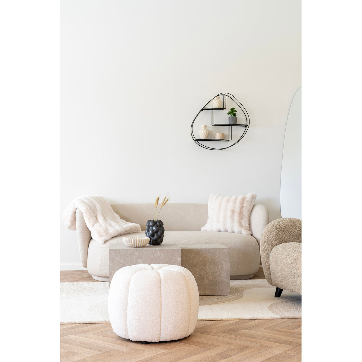 PolsterOase Möbel – Galena Plaid in Kunstfelloptik, Weiß, 130 × 180 cm – Ansicht 3