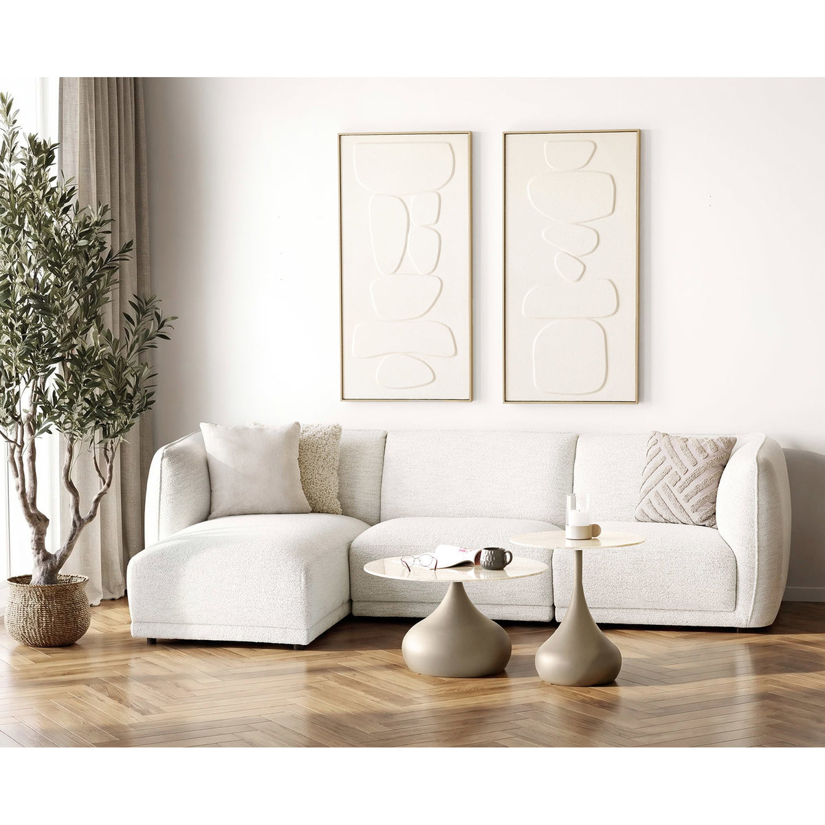 Leros Kissen – beige 45 × 45 cm