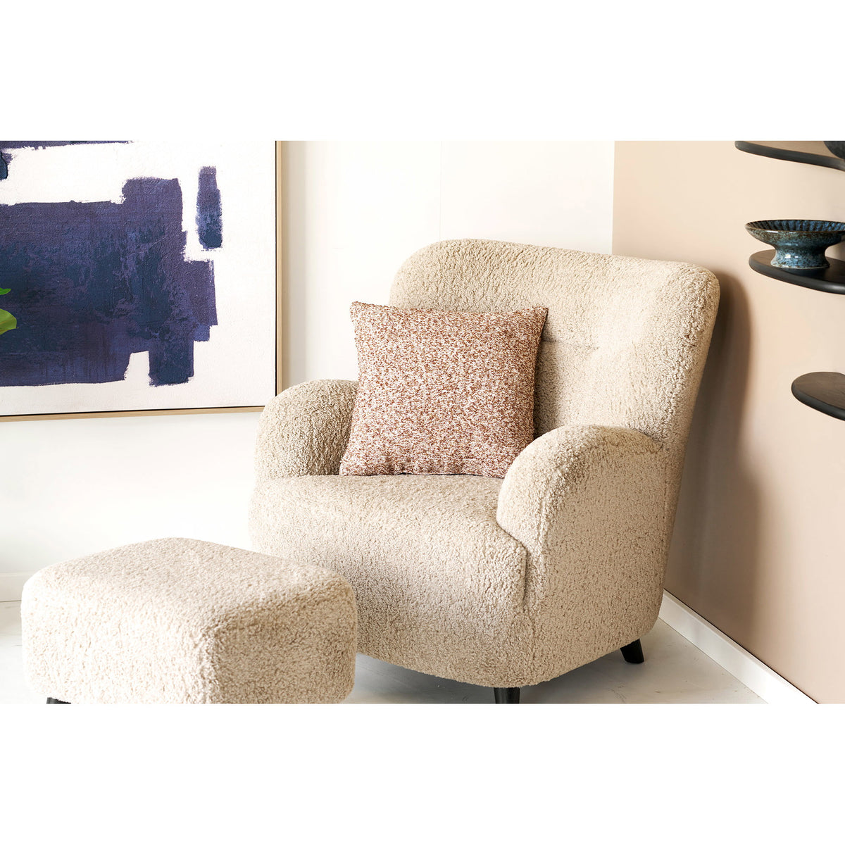 Lamu Kissen – Braun/Beige-Mix 45 × 45 cm