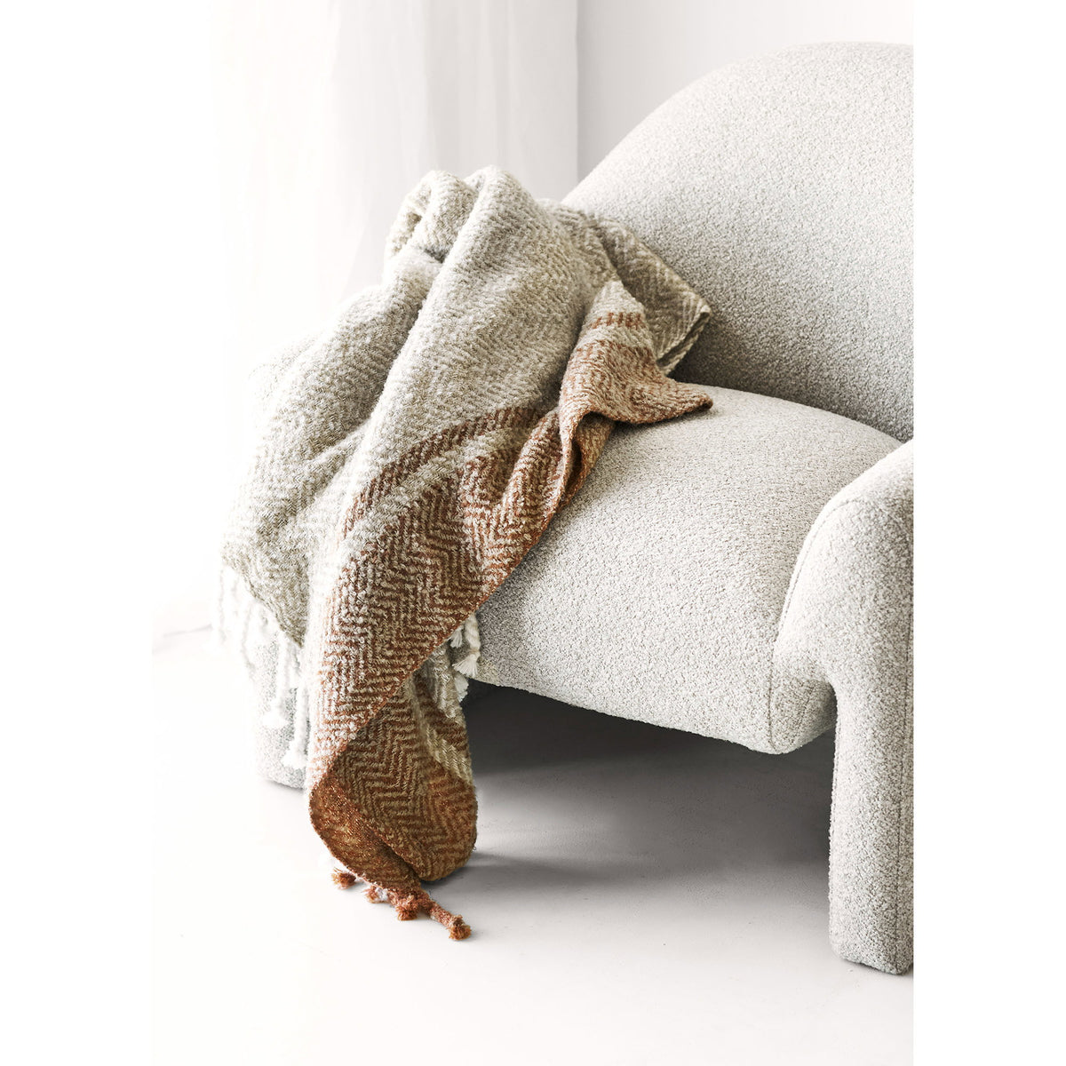 Almora Plaid, Beige/Goldorange