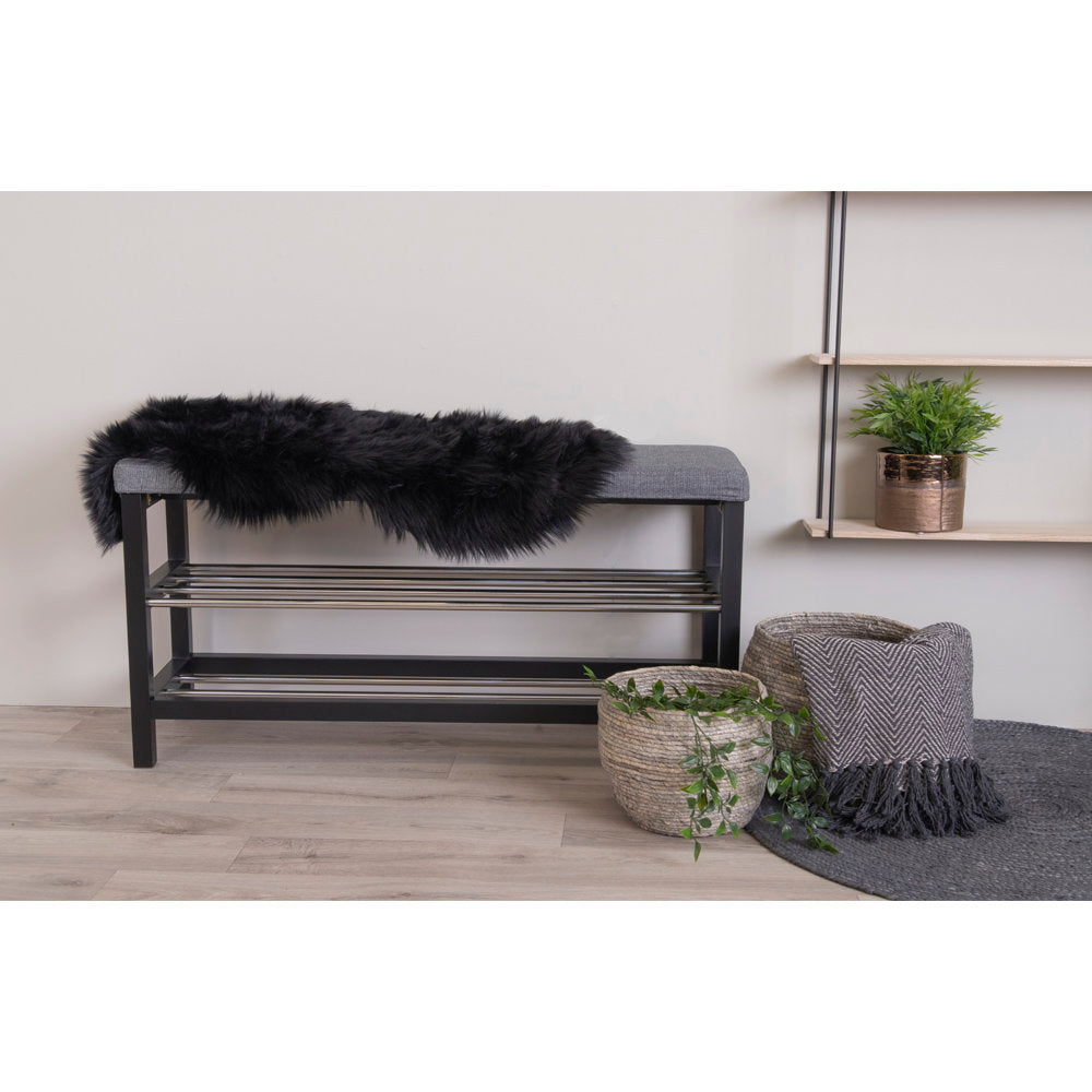 PolsterOase Möbel – Kunstlammfell, Schwarz, 50 × 85 cm – Ansicht 2