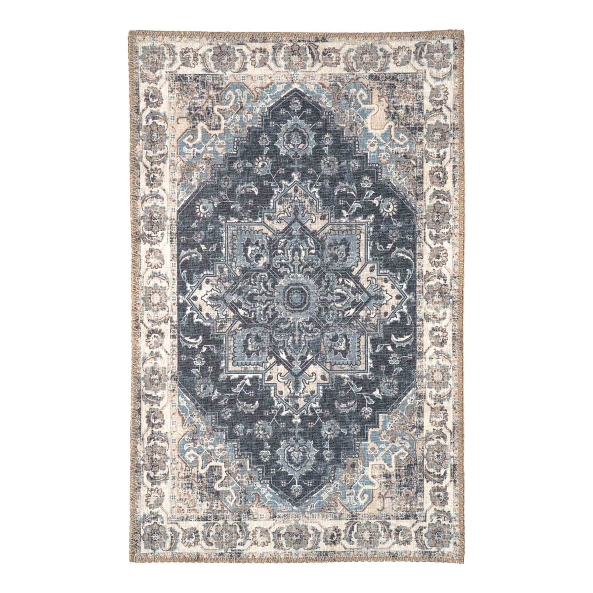 PolsterOase Möbel – Havana Fußmatte aus Chenille, Blau, 50 × 80 cm