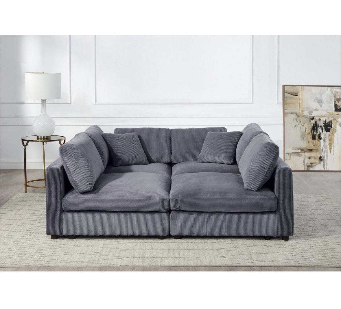 XXL - Modulsofa in Breitcord Anthrazit - POLSTEROASE