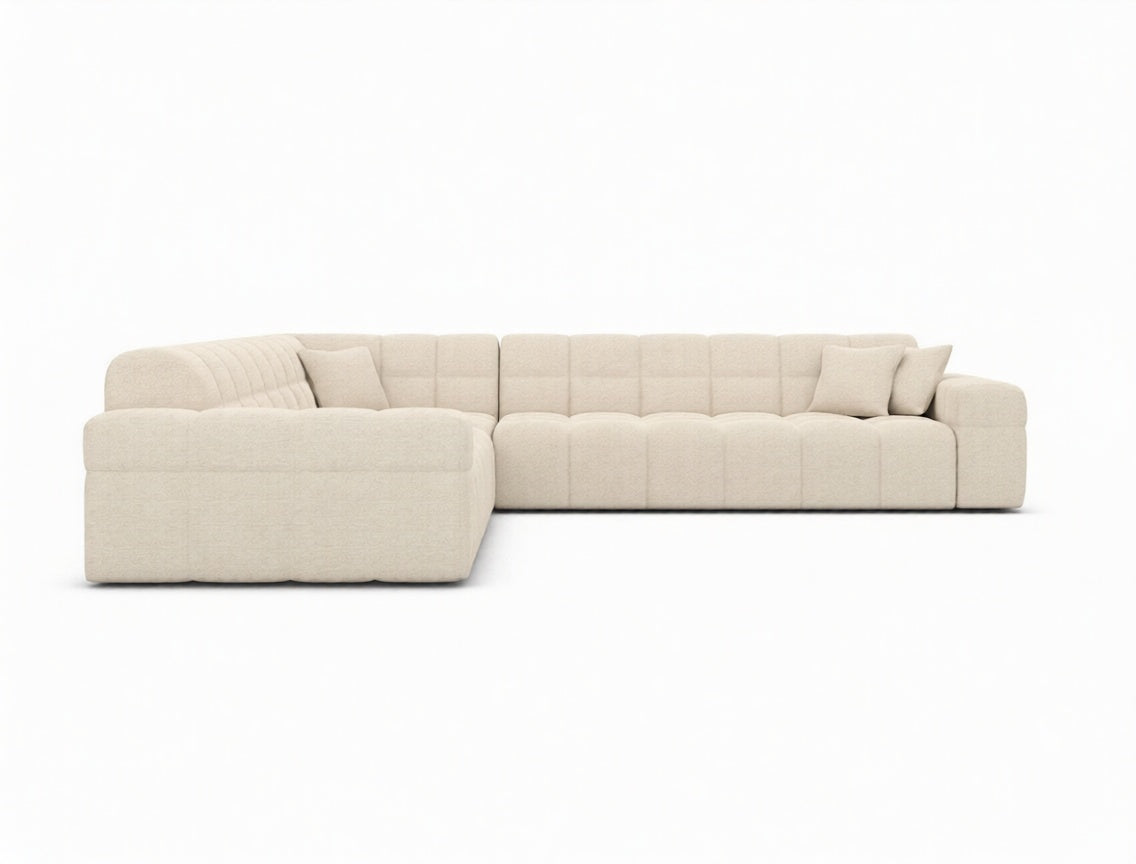 Designer Ecksofa in Struktur Beige, 246 cm Breite | PolsterOase