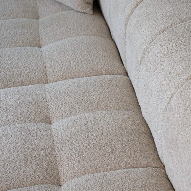Bora Ecksofa (links) in Bouclé Creme, 240 cm Breite | PolsterOase