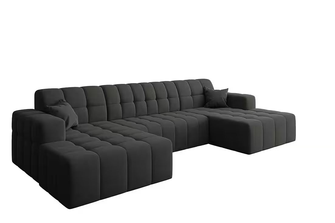 Sofa Wohnlandschaft Nova in Samtvelours, 350 cm Breite