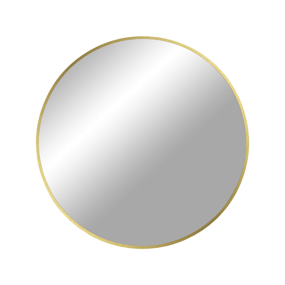 PolsterOase Möbel – Madrid Spiegel aus Aluminium und Glas, Messingoptik, Ø 60 cm