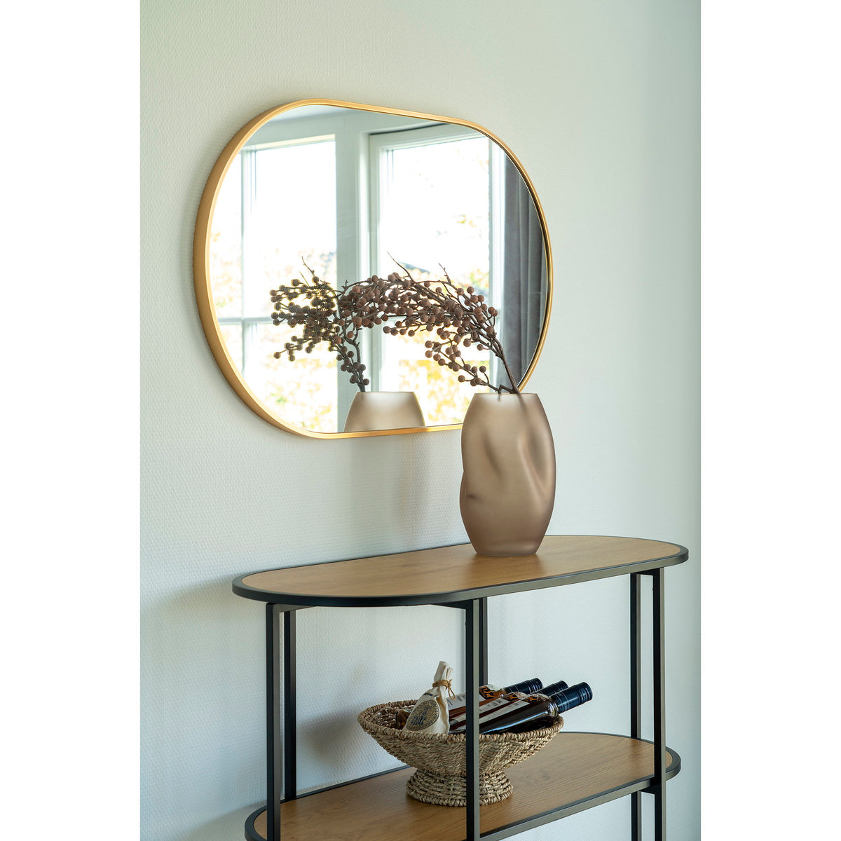 Madrid Spiegel – Aluminium, Messing-Optik 50 × 80 cm