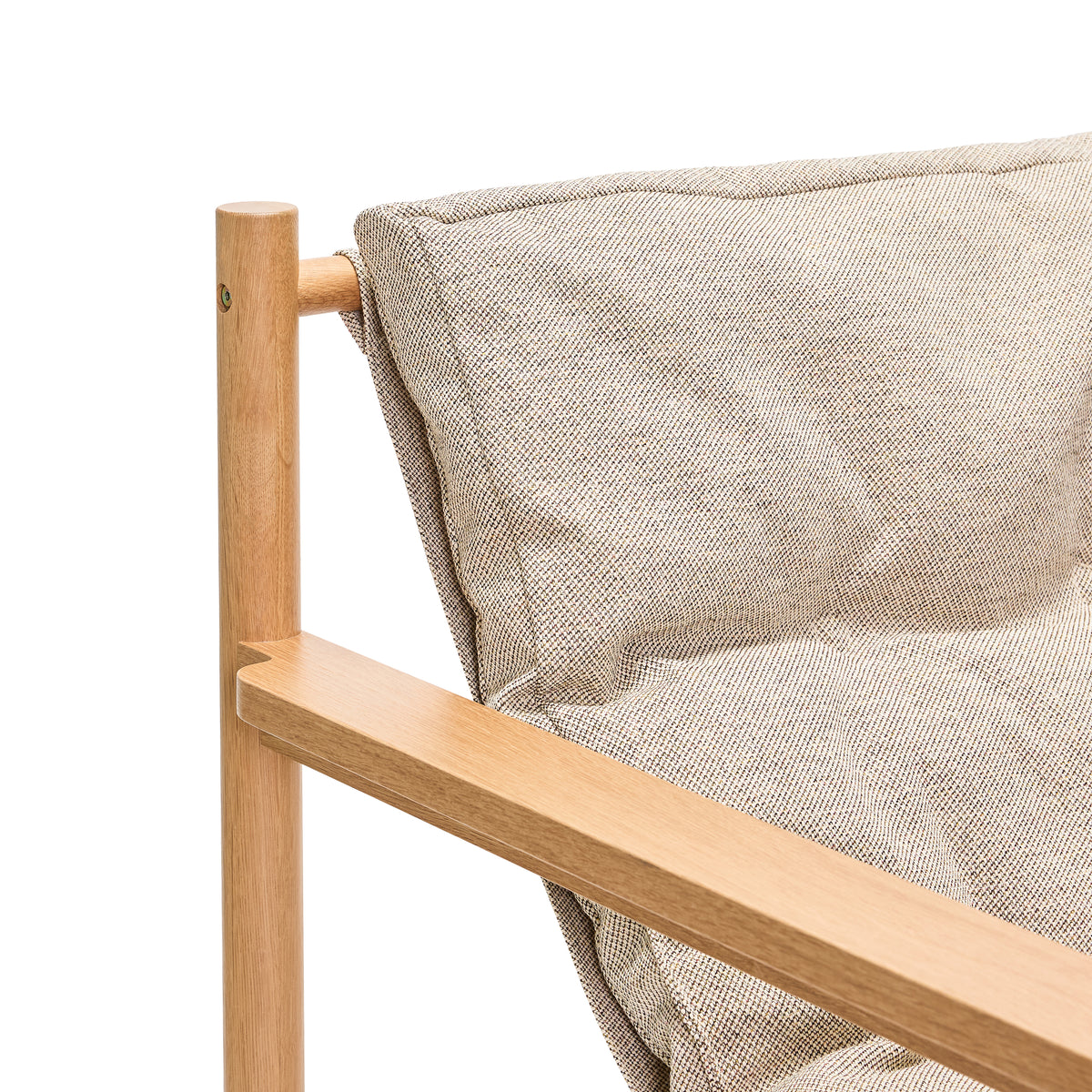 PolsterOase Möbel – Heritage Sessel mit Fußhocker aus Eichenholz und Stoff – Ansicht 5