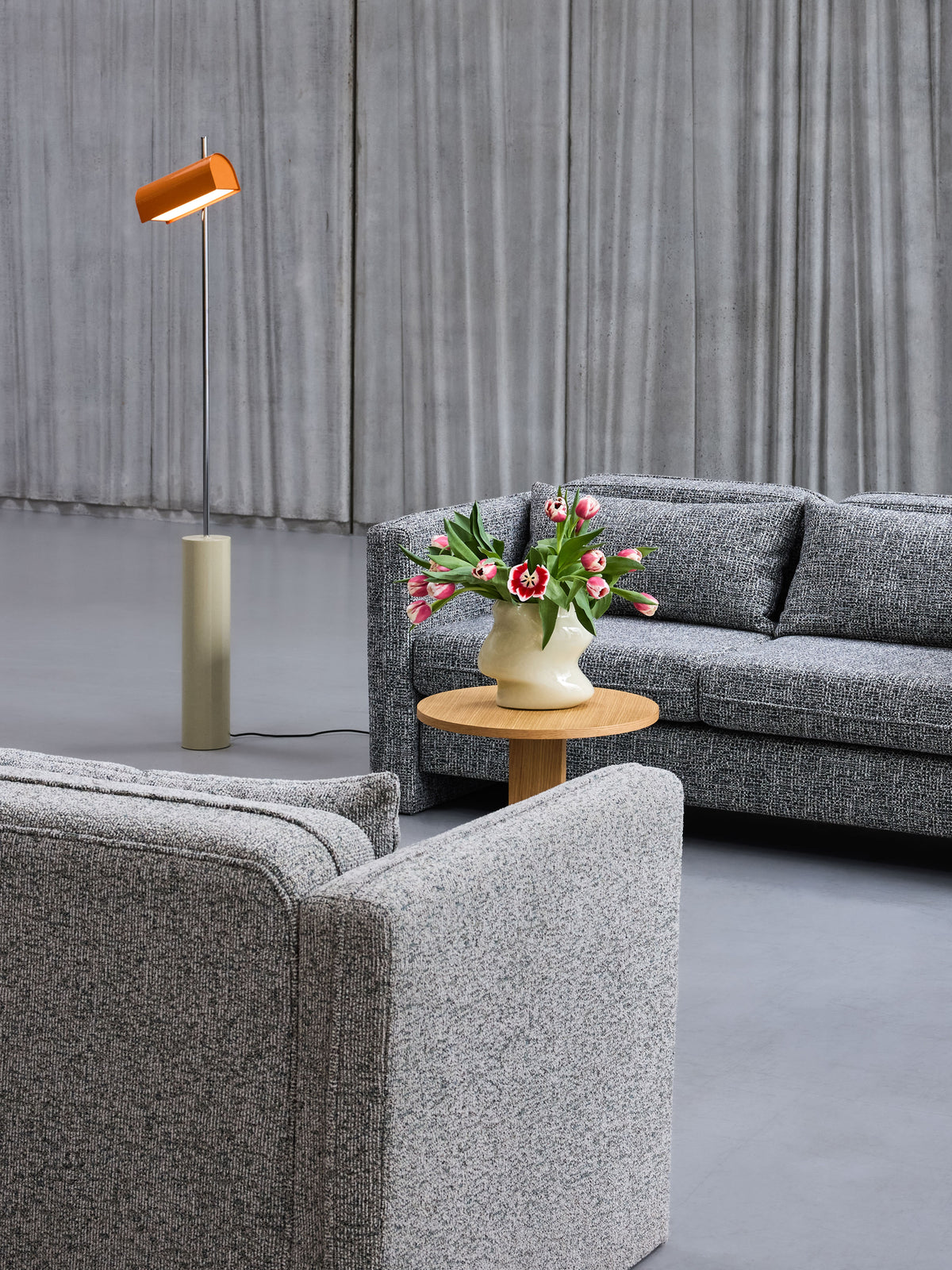 PolsterOase Möbel – Soba Sofa mit Melange, Stoffbezug, Hellgrau – Ansicht 10
