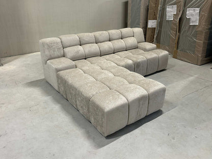 Bubble Sofa / Ecksofa in Chenille Beige - POLSTEROASE